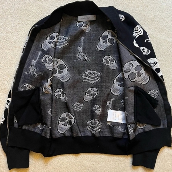 Ali and Dereck Black Skull and Rose Sweater Jacket - Picture 3 of 7